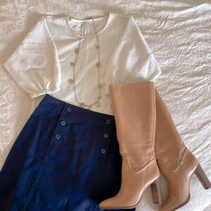 Anthropologie ~ White Bell Sleeve Sweater